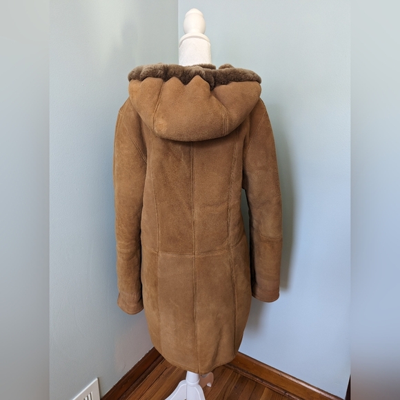 Aston New York Leather Suede Shearling Jacket - Picture 4 of 10